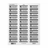 卒業モダン白黒学年 ラベル (フルシート)