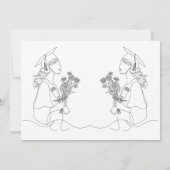 卒業モダン白黒芸術院卒業生 案内状 (裏面)