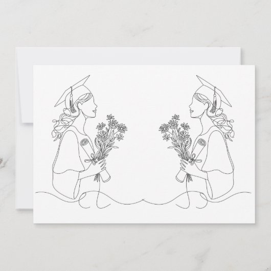 卒業モダン白黒芸術院卒業生 案内状 (裏面)