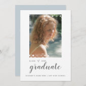 卒業モダン編集可能な写真 招待状 (正面/裏面)