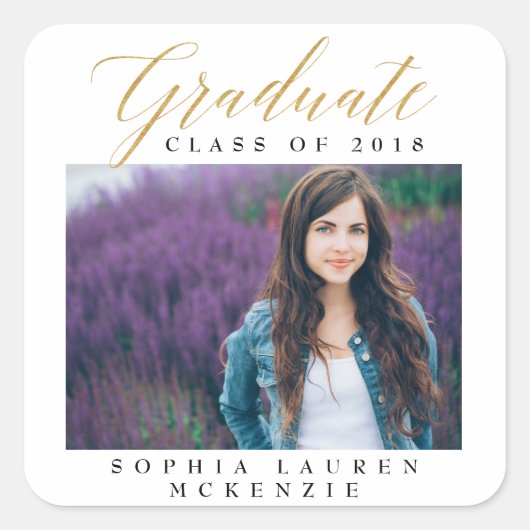 卒業モダン者 スクエアシール (正面)