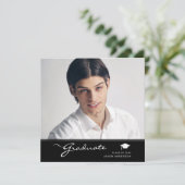 卒業モダン者 |スクリプエレガントトトレンディー1写真 案内状 (スタンド正面)