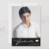 卒業モダン者 |スクリプエレガントトトレンディー1写真 案内状 (正面)