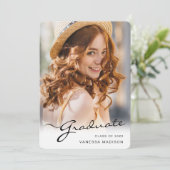 卒業モダン者 |スクリプトエレガントトレンディーの写真 案内状 (スタンド正面)