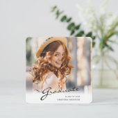 卒業モダン者 |スクリプトエレガントトレンディーの写真 案内状 (スタンド正面)