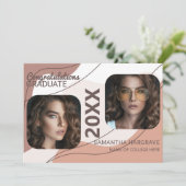 卒業モダン者 | 2フォトコラージュ卒業 案内状 (スタンド正面)