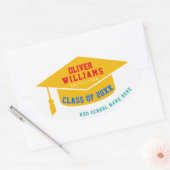 卒業モダン色 楕円形シール (封筒)