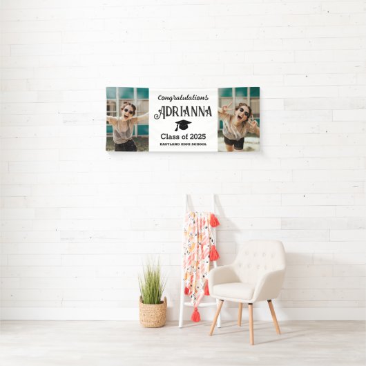 卒業モダン記念写真 横断幕 (インサイチュ)