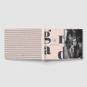 卒業モダン赤面ピンク写真卒業パーティー ゲストブック (全面)