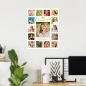 卒業モダン金ゴールド15写真コラージュ ポスター (ホームオフィス)