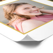 卒業モダン金ゴールド15写真コラージュ ポスター (角)