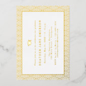 卒業モダン金ゴールド 箔招待状 (正面)