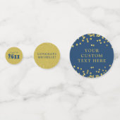 卒業モダン青金ゴールド紙吹雪学年 コンフェッティ (裏面)