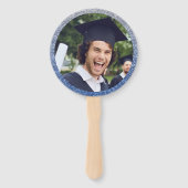 卒業モダン青・銀卒業写真 ハンドファン (裏面)