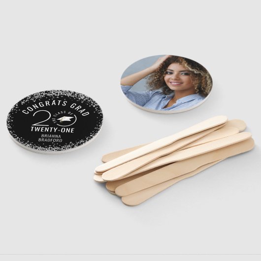 卒業モダン黒スタイリッシュ学年 ハンドファン (組立なし)