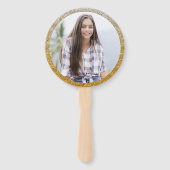 卒業モダン黒・金ゴールド大学院写真 ハンドファン (裏面)