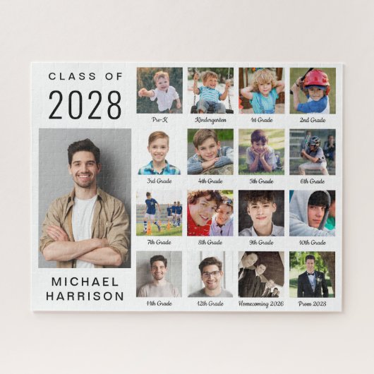 卒業モダン17写真コラージュ ジグソーパズル (横)