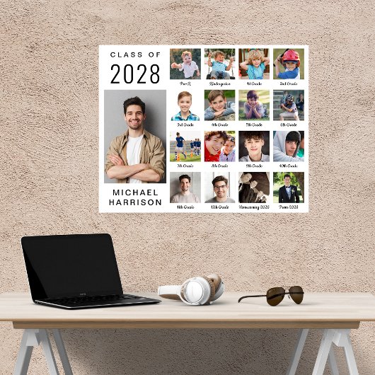 卒業モダン17写真コラージュ ポスター