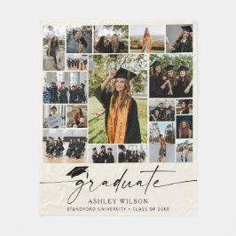 卒業モダン19写真部卒業 フリースブランケット