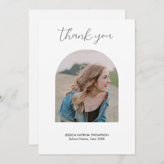 卒業モダン2写真Arch Thank You (正面/裏面)