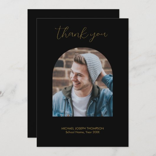 卒業モダン2写真Arch Thank You (正面/裏面)