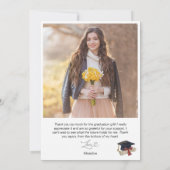 卒業モダン2枚の写真サンキューカード サンキューカード (裏面)