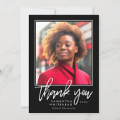 卒業モダン2022フォトブラック サンキューカード (正面)