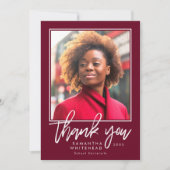 卒業モダン2022 Photo Navy Blueありがとう サンキューカード (正面)