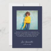 卒業モダン2022 Photo Navy Blue サンキューカード (裏面)