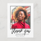 卒業モダン2022 Photo White Thank You ポストカード (正面)