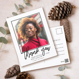 卒業モダン2022 Photo White Thank You ポストカード