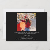 卒業モダン2025白黒卒業写真 案内状 (裏面)