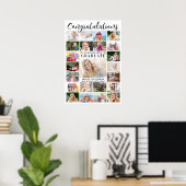 卒業モダン23写真コラージュおめでとう ポスター (ホームオフィス)