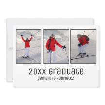 卒業モダン3写真白人卒業パーティー招待状