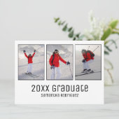 卒業モダン3写真白人卒業パーティー招待状 招待状 (スタンド正面)