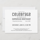 卒業モダン3写真白人卒業パーティー招待状 招待状 (裏面)