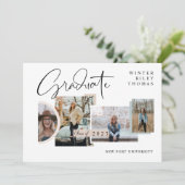 卒業モダン4枚スタイリッシュコラージュ卒業 招待状 (スタンド正面)