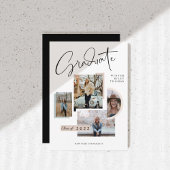 卒業モダン4枚スタイリッシュコラージュ卒業 招待状