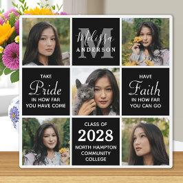 卒業モダン5写真コラージュ黒卒業 フォトプラーク