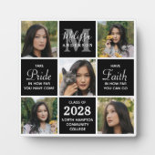 卒業モダン5写真コラージュ黒卒業 フォトプラーク (正面)