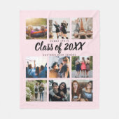 卒業モダン9インスタグラム写真コラージュ フリースブランケット (正面)