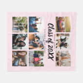 卒業モダン9インスタグラム写真コラージュ フリースブランケット (正面(横))