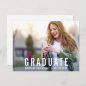 卒業モダン |大学院写真のお知らせ 案内ポストカード (正面/裏面)