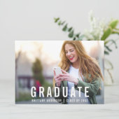 卒業モダン |大学院写真のお知らせ 案内状 (スタンド正面)