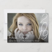 卒業モダン |手書き文字の写真 案内状 (正面)