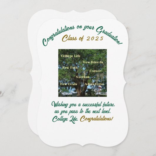 卒業ユニークおめでとう、カード (正面/裏面)