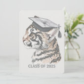 卒業ユニークタイガーQRコード招待状 招待状 (スタンド正面)