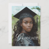 卒業ユニークタイポグラフィ写真卒業会 招待状 (正面)