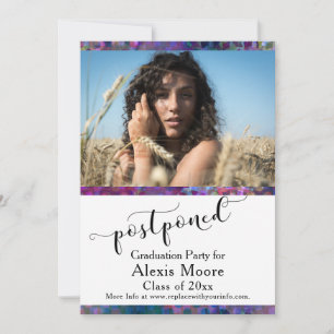 卒業ユニークパーティー延期されたフォトカード 招待状