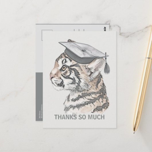卒業ユニーク感謝はがき ポストカード (正面/裏面インサイチュ)
